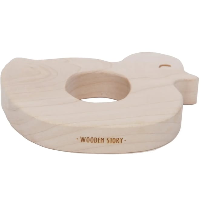 Houten bijtring kleine eend Wooden Story
