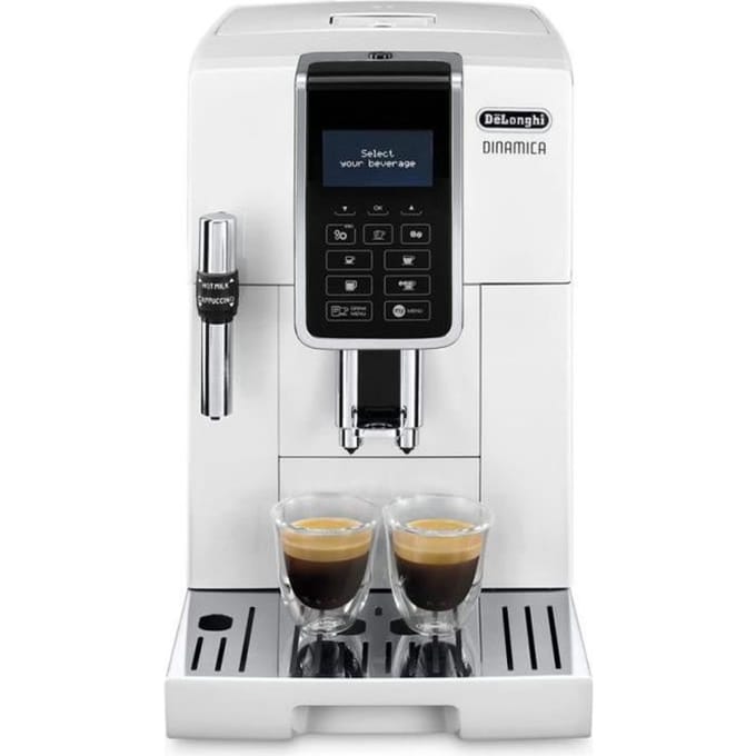 Machine expresso broyeur - De'Longhi - Dinamica - ECAM350.35.W - 6 recettes - Blanc blanc