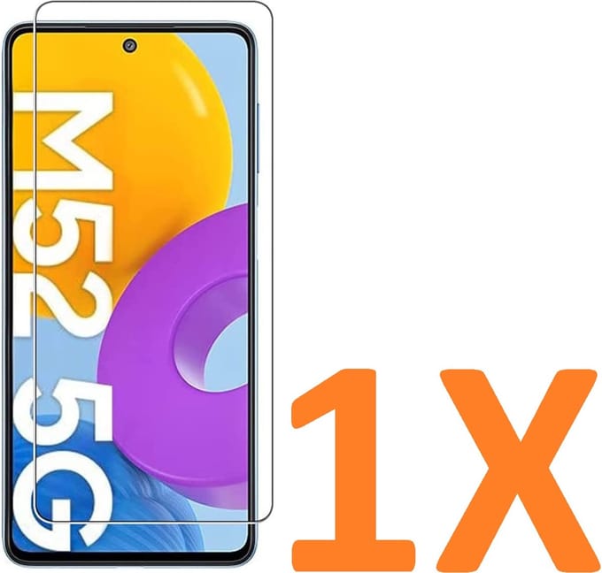 Screenprotector Glas - Tempered Glass Screen Protector - 1x Geschikt voor: Samsung Galaxy M53 5G