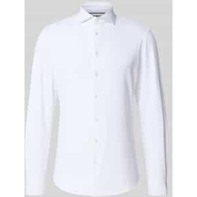 slim fit zakelijk hemd met haaikraag