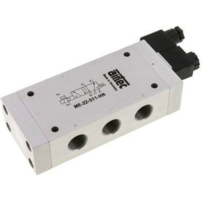 5/2 G1/2'' (G1/8'') Magneetventiel Extern 24V DC 0-10bar/0-140psi Airtec