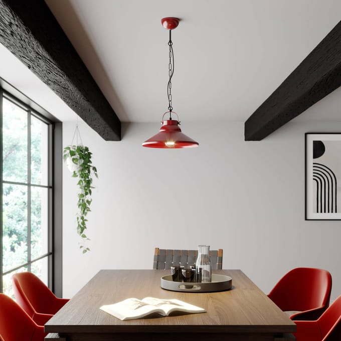 Luminex Hanglamp Iron, rood