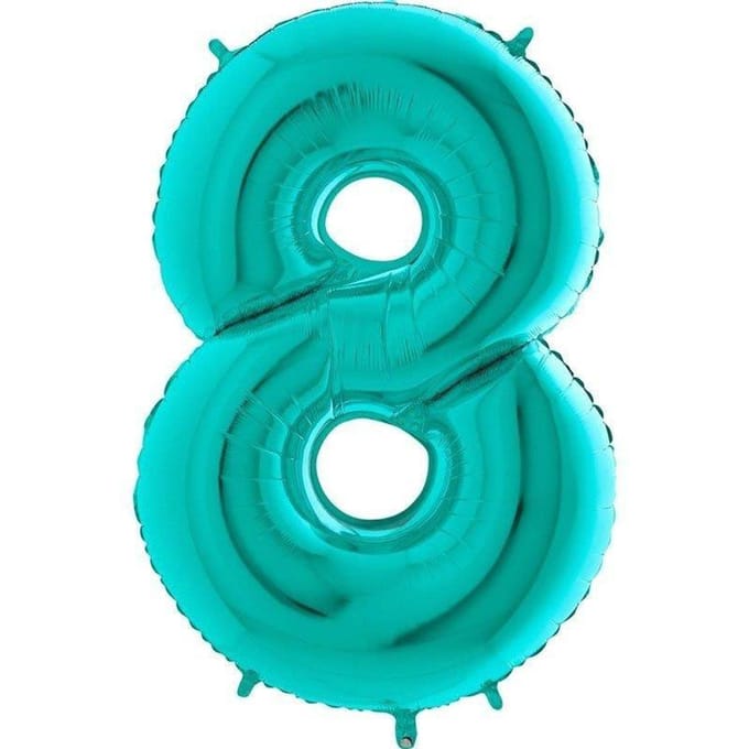 Ballon en Aluminium Chiffre 8 Tiffany, Menthe - 102 Cm Grabo