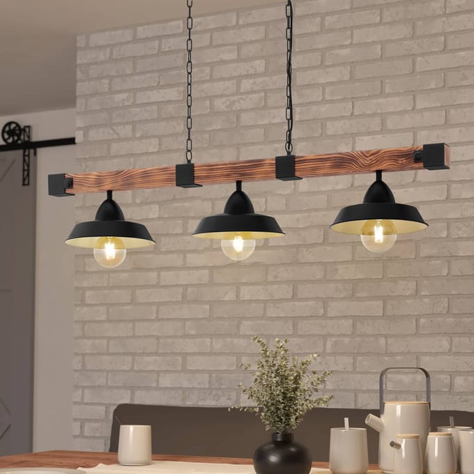 EGLO Hanglamp Oldbury in rustieke look