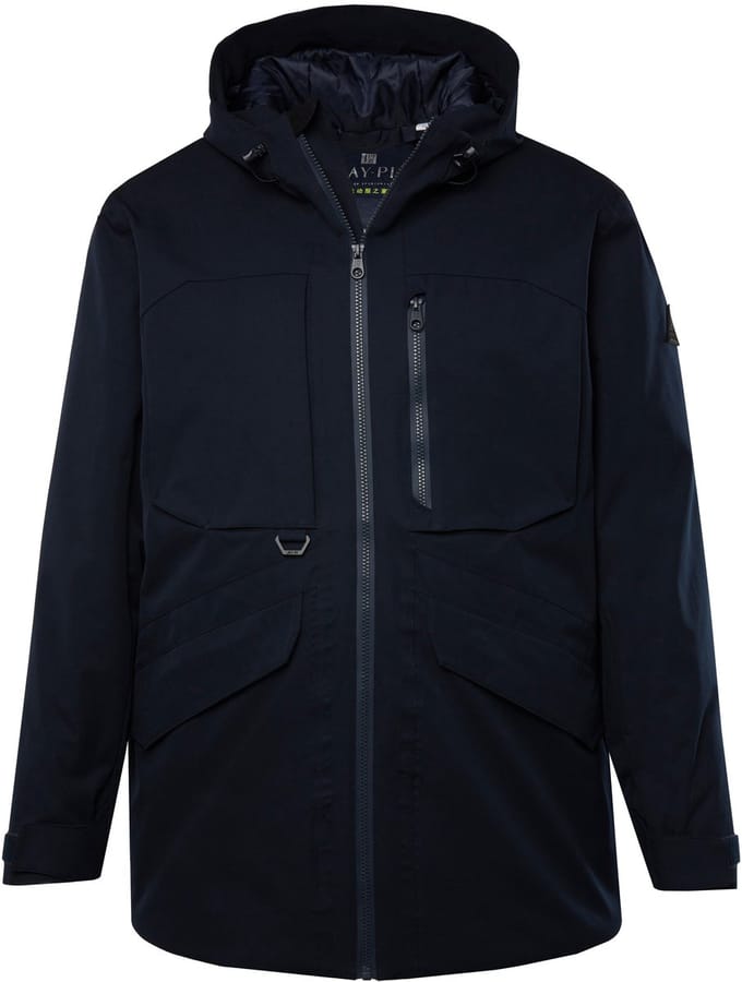 JAY-PI - Heren - Ski-jas met reflector-detail Skiwear super functioneel capuchon - Navy blauw - Maat 4XL
