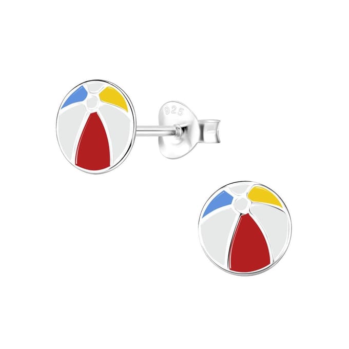 Joy|S - Zilveren strandbal oorbellen - 9 mm - bal oorknoppen