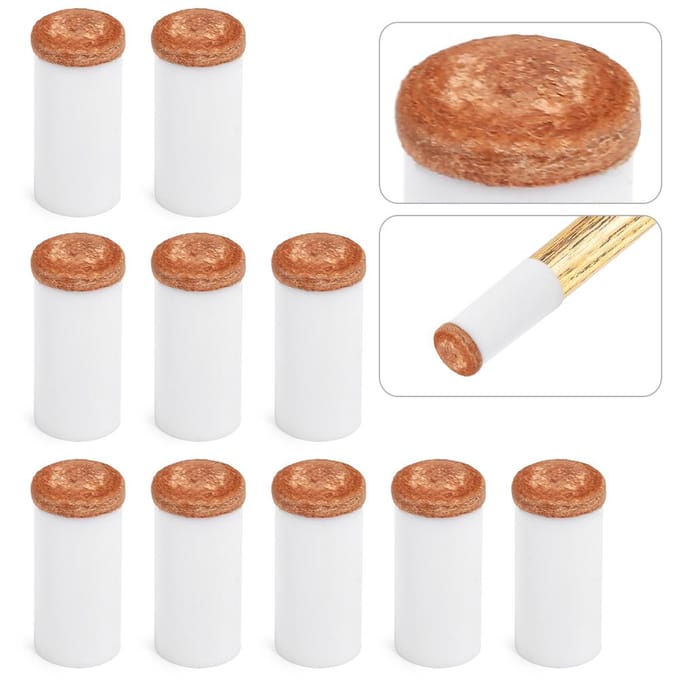 5 PIÈCES Embouts de Queue de Billard Viroles en Plastique Dur pour Manche de Queue Tête de Queue de Billard Diamètre Extérieur 12 MM   13 MM 13mm & 10pcs white
