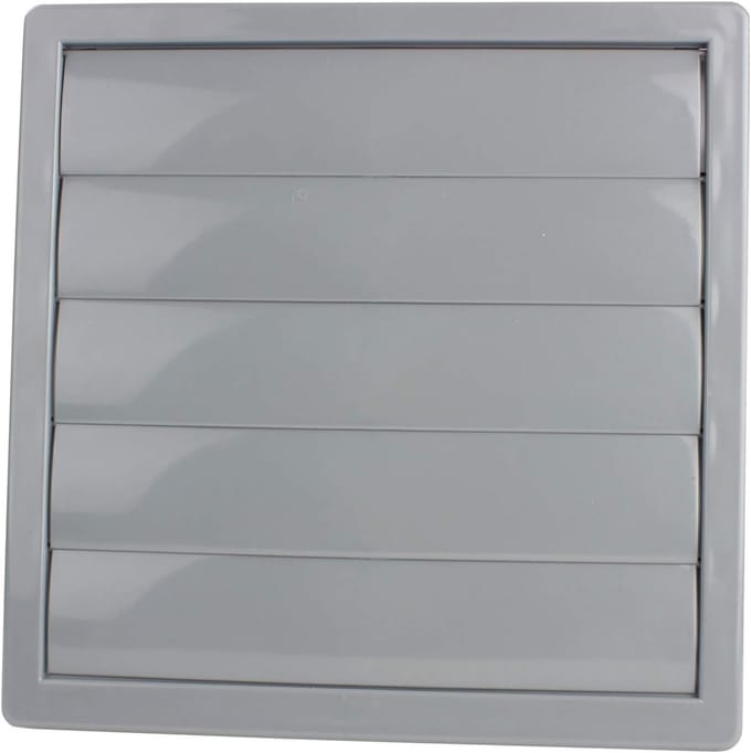 Ventilatie rooster - Afzuigrooster - Lucht afvoeren - Verstelbare flens - 172 x 172 mm - Grijs