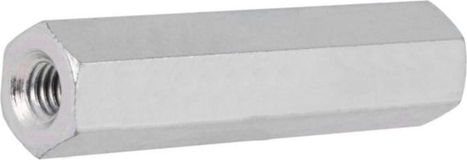 Verbindingsmoer koppelmoer M6 schroefdraad - 25mm - Gegalvaniseerd - 4 stuks