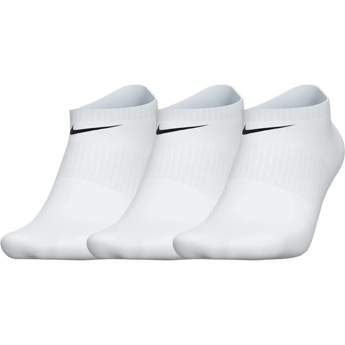 Heren Nike Everyday Demping No-Show Sokken (3 paar) 'Wit/Zwart' XL white