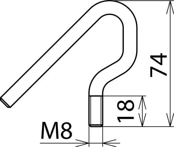 Dehn M8 H Phe Haakvormige Elektrode Voor Geleider D 22mm - 766923