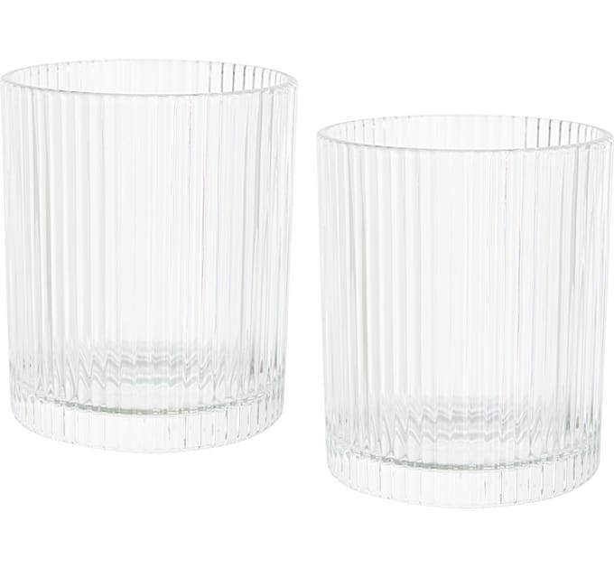 VBS Windlichtglas "Relax", geribbeld, 2 stuks