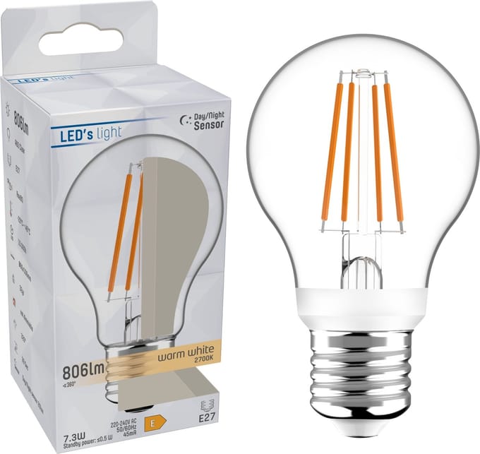 LED's Light Sensor LED Lamp E27 met schemersensor - Automatisch aan in het donker - Warm wit - Ledlampen
