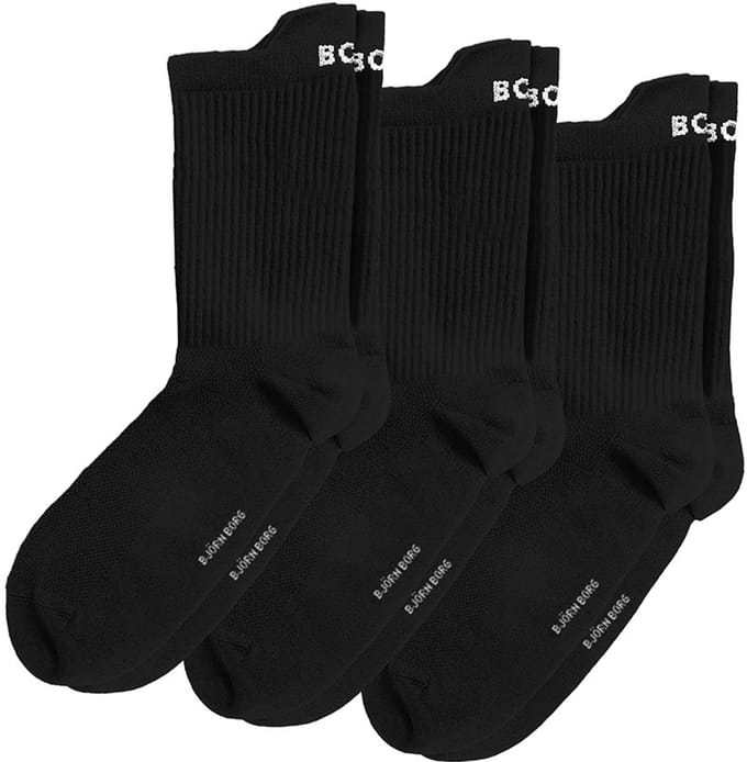 Björn Borg unisex performance 3P sokken mini logo zwart