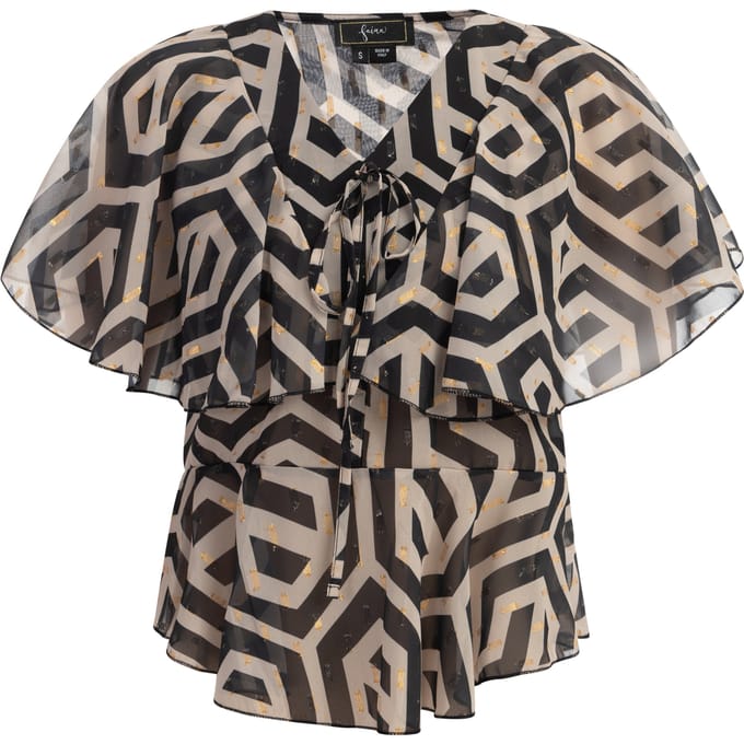Faina Blouse Dames zwart/beige