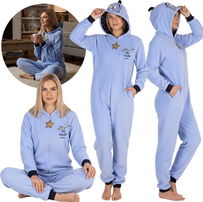 Disney Aladdin EENDELIG, damespyjama, WARME jumpsuit met capuchon S