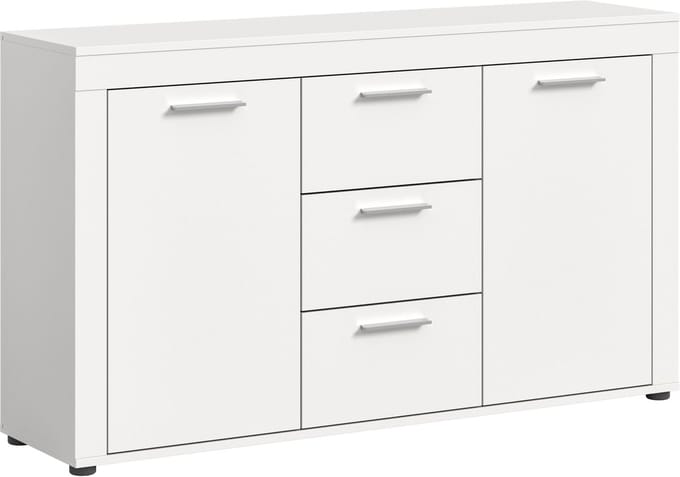 Jam dressoir 2 deuren, 3 lades wit.