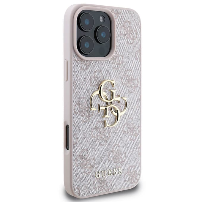 Guess 4G Metal Logo Backcover voor de Apple iPhone 16 Pro - Roze