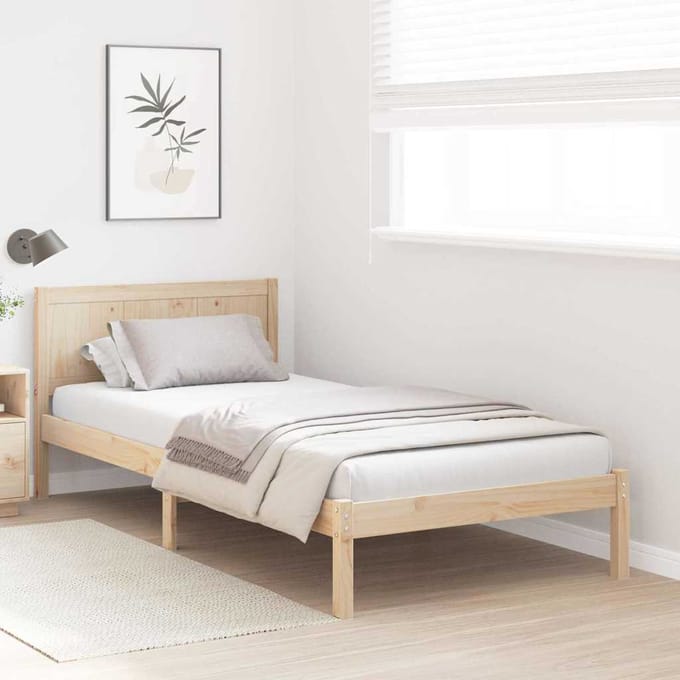 vidaXL - Bedframe - Bruin - 75 - x - 190 - cm - Massief - grenenhout