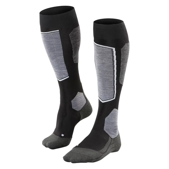 FALKE SK6 Pro warm dun wol lycel functioneel materiaal skisokken dames zwart - maat 41-42