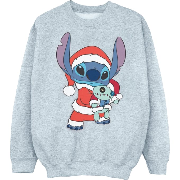 Disney Meisjes Lilo en Stitch Kerstmis Sweatshirt (Sportgrijs)