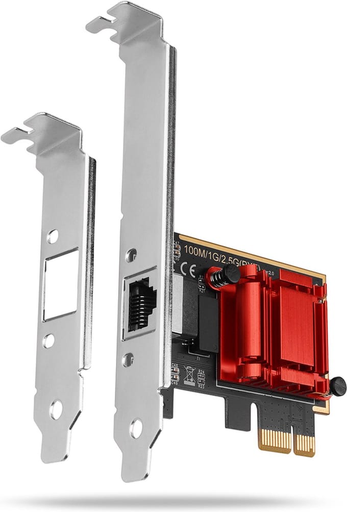 AXAGON PCEE-G25 - PCIe Adapter - 2.5 Gigabit Ethernet - Realtek RTL8125 - RJ45 - Low Profile + Standaard Beugel
