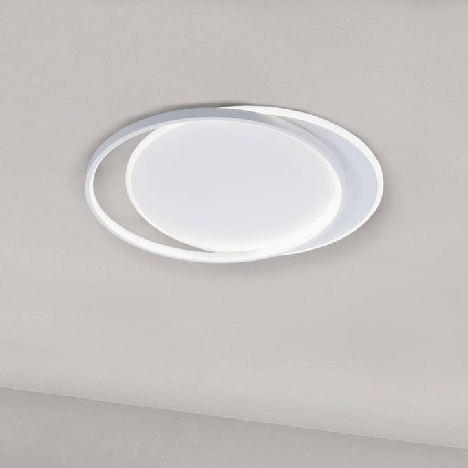 Viokef LED plafondlamp Evelyn, wit, lengte 55 cm, metaal