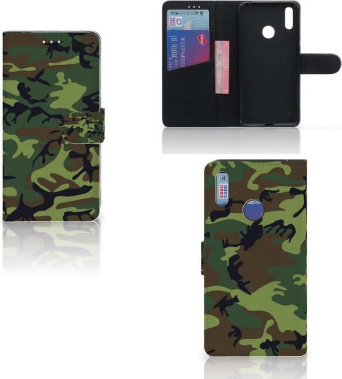 Huawei Y7 (2019) Telefoon Hoesje Army Dark
