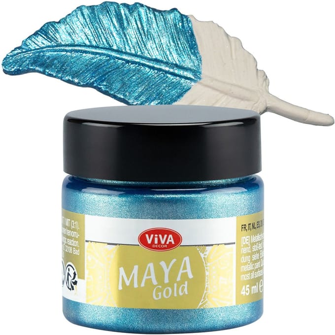 Viva Decor Maya Gold, 45ml - Ijsblauw