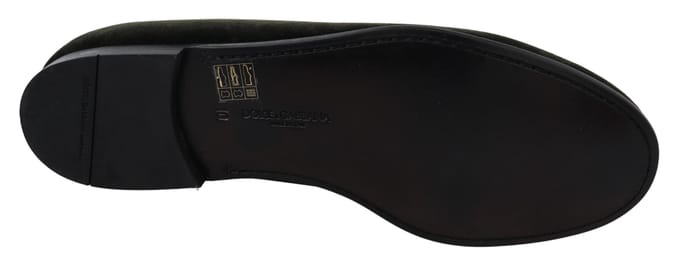 Dolce & Gabbana Groene Velours Instappers Voor Heren