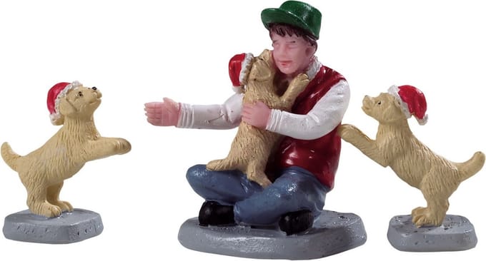 Lemax - New Puppies, Set Of 3 - Kersthuisjes & Kerstdorpen