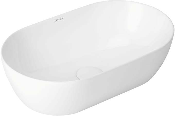 Keramische waskom ovaal wit glans 30x50x14 cm - Sparrow opbouwmodel