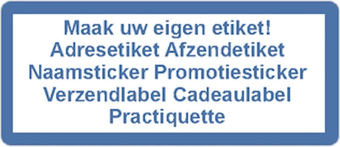 Adressticker - blauw - blauwe tekst - 250 stuks - 21x48mm - rechthoek - gepersonaliseerd - met eigen tekst