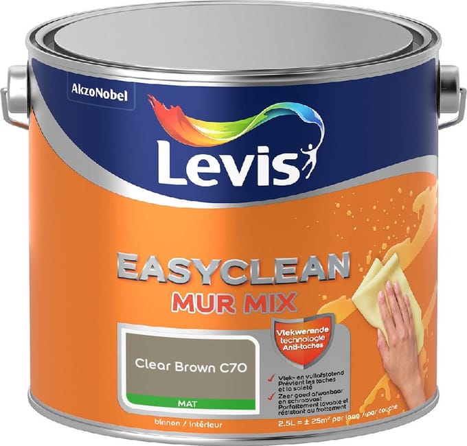 Levis - Easyclean Mur Mat Mix - Clear Brown C70 - Mengverf - 2,5 L