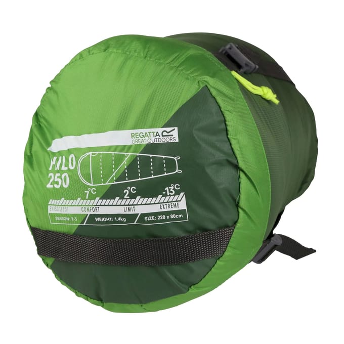Regatta Hilo v2 250 mummieslaapzak (Extreem groen/groene weiden)