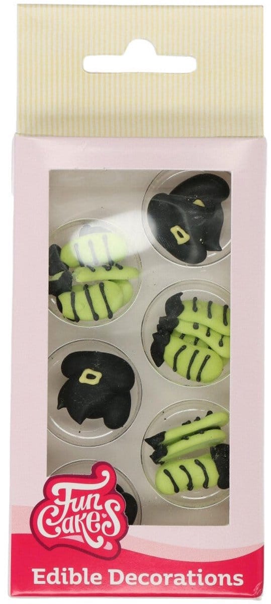 FunCakes Suikerdecoraties - Heksenhoed en Benen - 18 Stuks - Eetbare Taartdecoratie