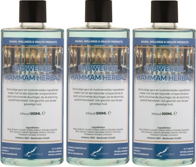 Douchegel Hammam Herbal 500 ml - set van 3 stuks - Showergel
