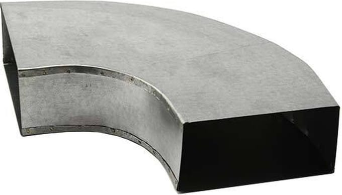 Instort ventilatiekanaal bocht 90 graden 220x80 horizontaal