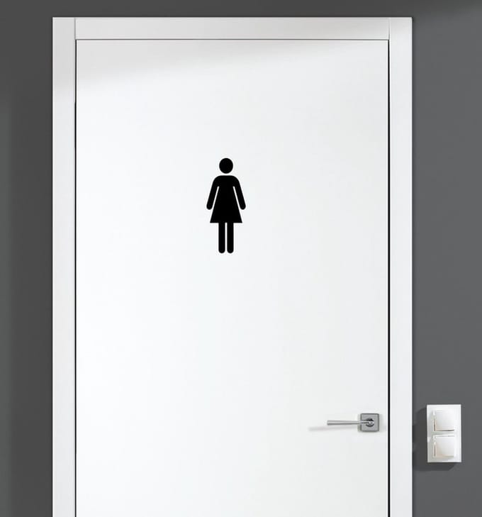 Deursticker - Dames - Zwart 14x5,6