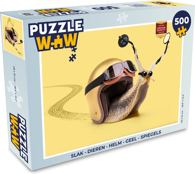 Puzzel Slak - Dieren - Helm - Geel - Spiegels - Legpuzzel - Puzzel 500 stukjes