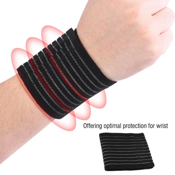 Polscompressie Nylon Elastische Ondersteuningsbrace Verstelbare Beschermende Wikkelbeschermer black