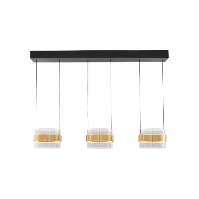 Brilliant LED hanglamp Inside messingkleurig/rookgrijs, lengte 105 cm