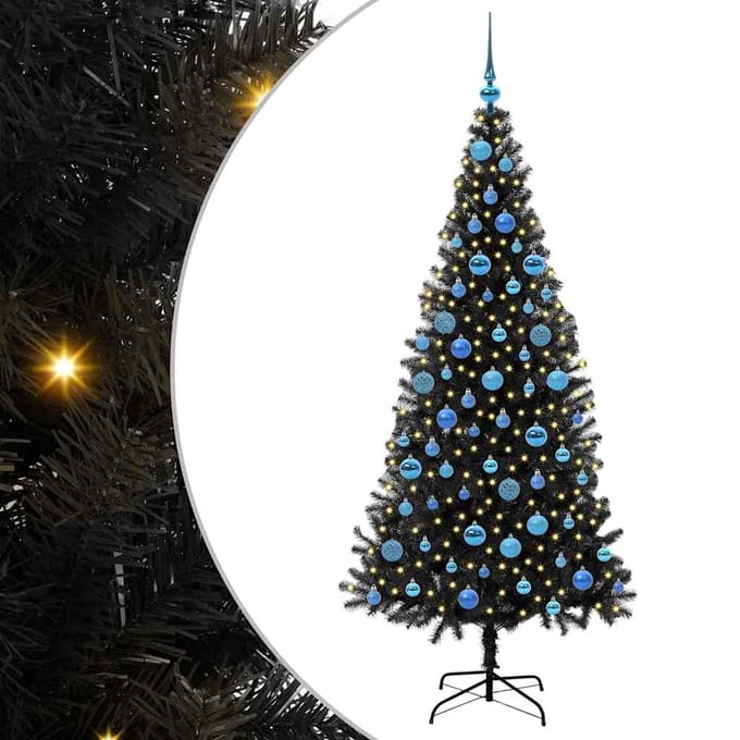 vidaXL - Kerstboom - Zwart - 180 - cm - PVC