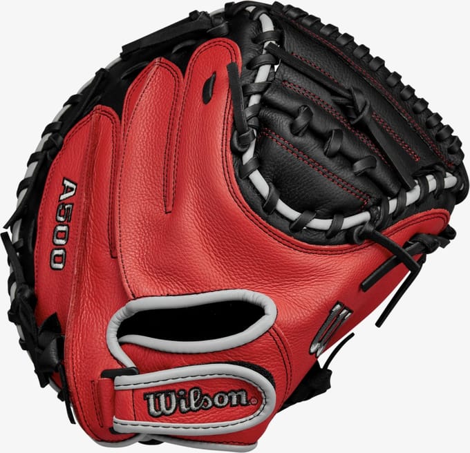 Wilson - Honkbal - Catcherhandschoen - A500 - Jeugd - Rood/Zwart - 32 inch