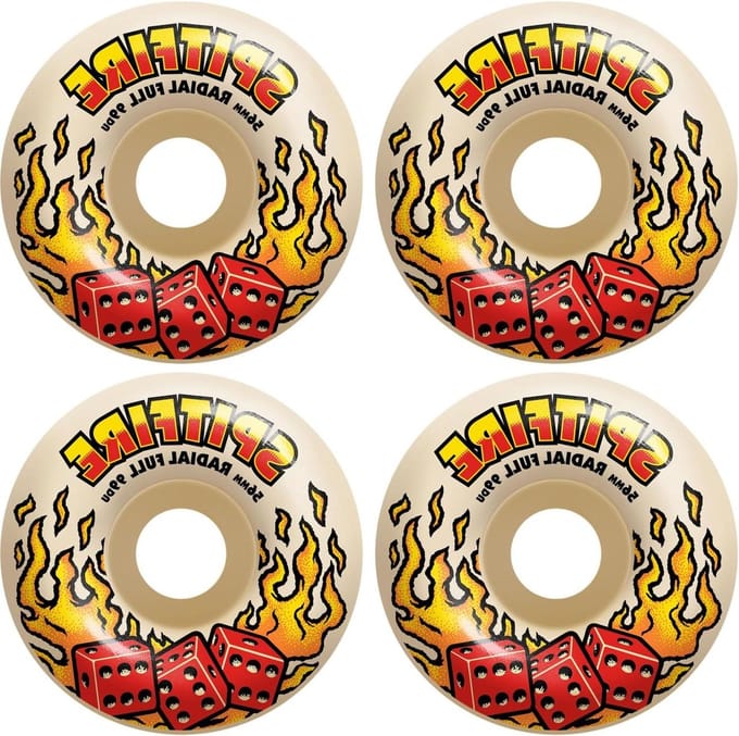 Skateboard Wielen - Set van vier - Skateboarden - Hoge rebound compound - 56mm 99A - Natuurlijk