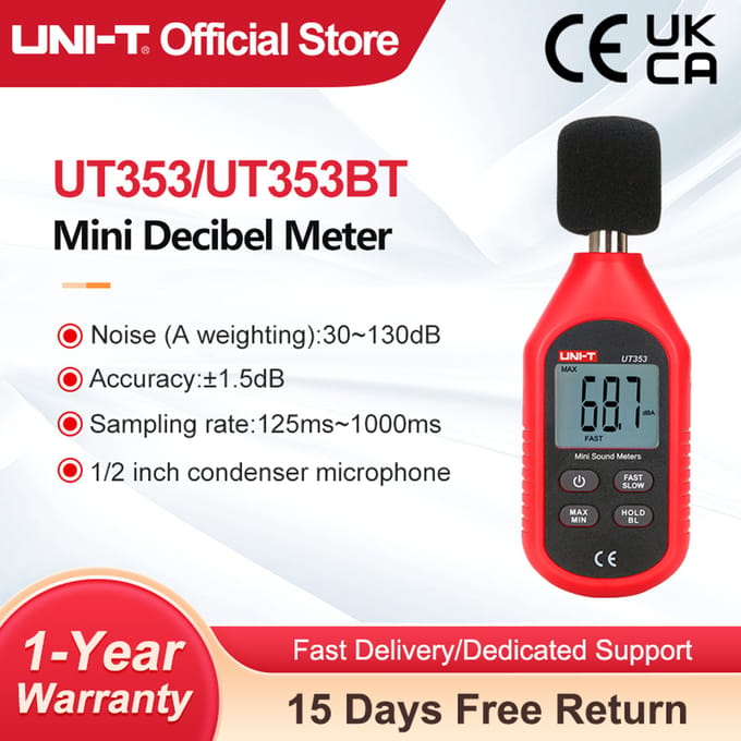 UNI-T Noise Meter UT353 UT353BT Geluidsniveaumeter 30 ~ 130 dB Meter Decibel Meter Geluidsdetector Digitale Sonometer UT353BT