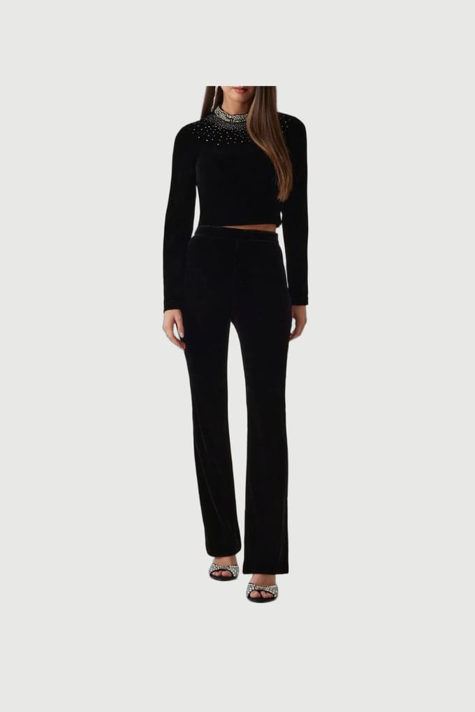 GUESS Danse Pant Jet Black A996 Größe: M | Stoffhosen Outlet | Damen | Schwarz