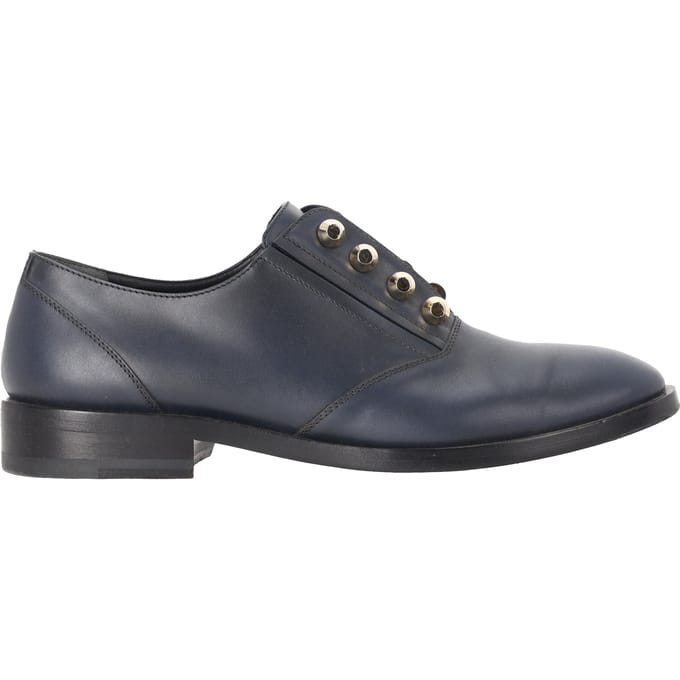 Balenciaga Derby-schoenen met studs in marineblauw leer