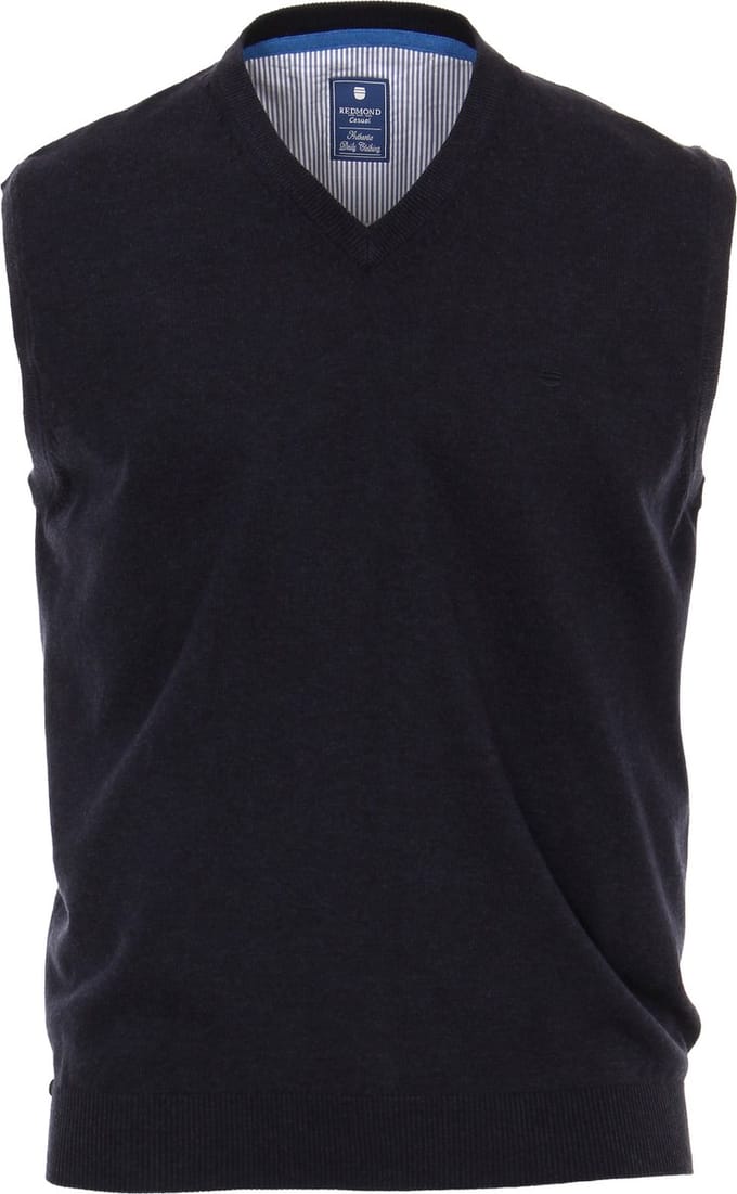 Redmond heren spencer katoen - V-hals - marine blauw