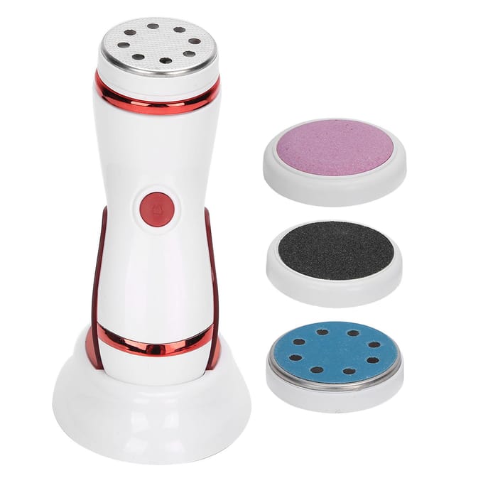 Râpe électrique pour pieds dissolvant de callosités élimination des peaux mortes outil de pédicure (rouge) white